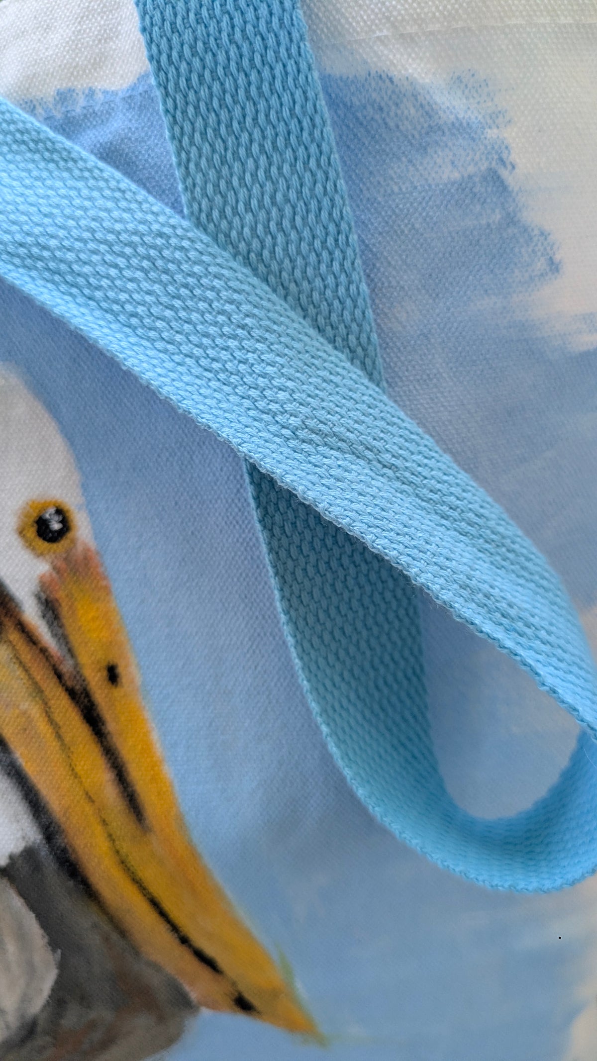 Hand Painted Pelican Tote Bag | Coastal Bird Canvas Bag | Beach Lover Gift