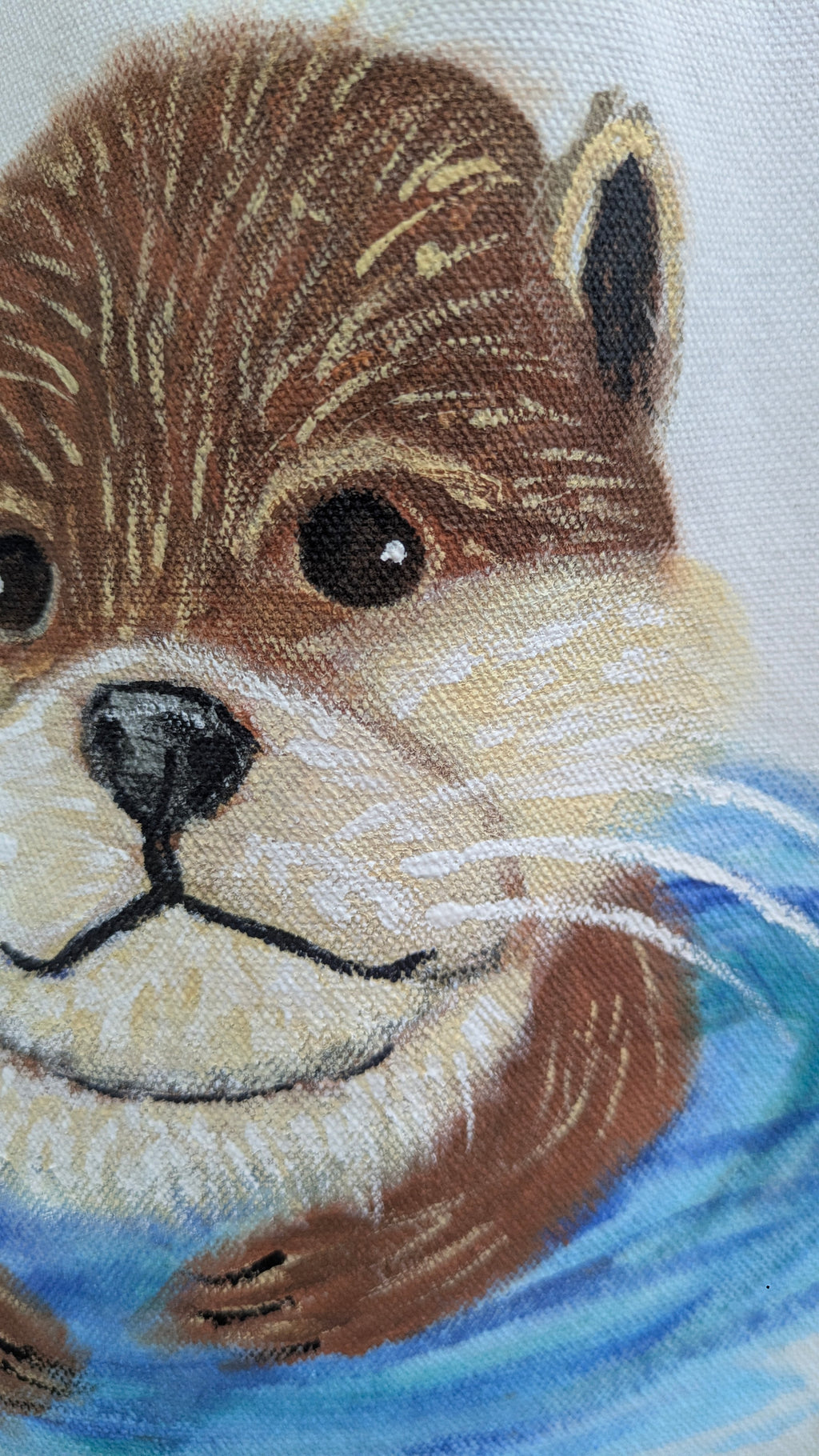 Hand Painted Otter Tote Bag Set | Cute Sea Otter Canvas Bag with Matching Pouch & Seashell Charms