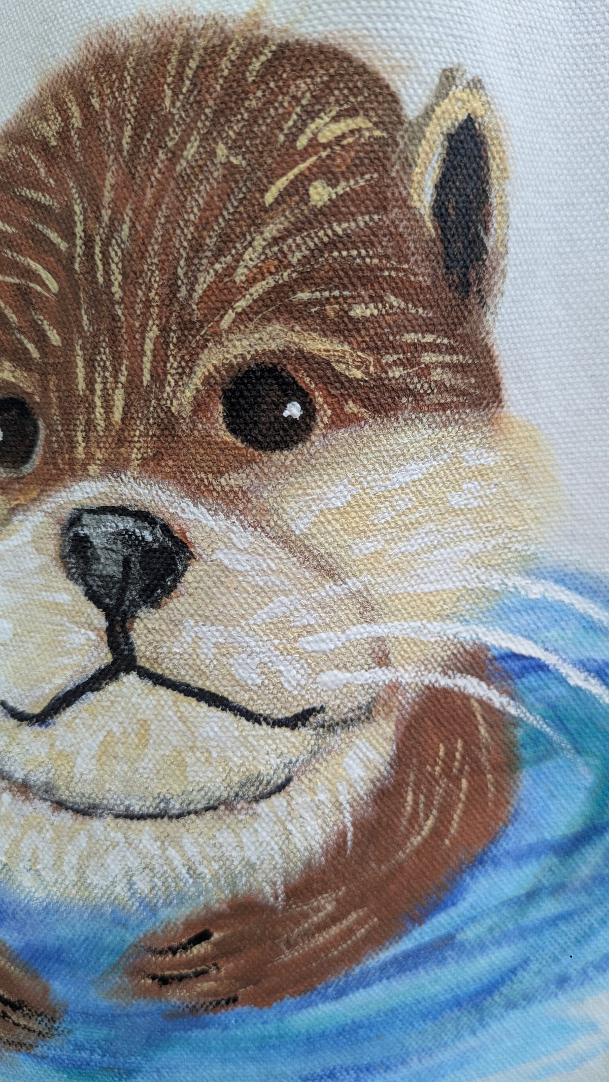 Hand Painted Otter Tote Bag Set | Cute Sea Otter Canvas Bag with Matching Pouch & Seashell Charms